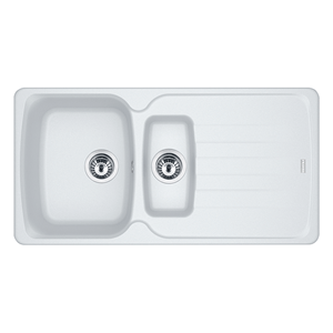 Franke AZG651PW Sink One and Half Bowl - Pearl White