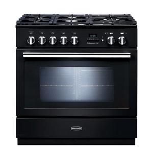 Rangemaster PROP90FXPDFFGB/C Professional Plus FX 90cm Dual Fuel Range Cooker - Gloss Black
