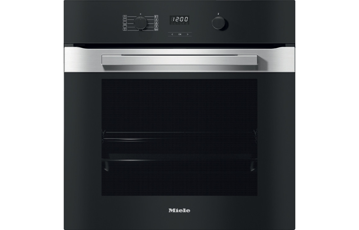 Miele H2860B BuiltIn Single Electric Fan Oven Obsidian Black Glass w/Clean Steel Empire Electro