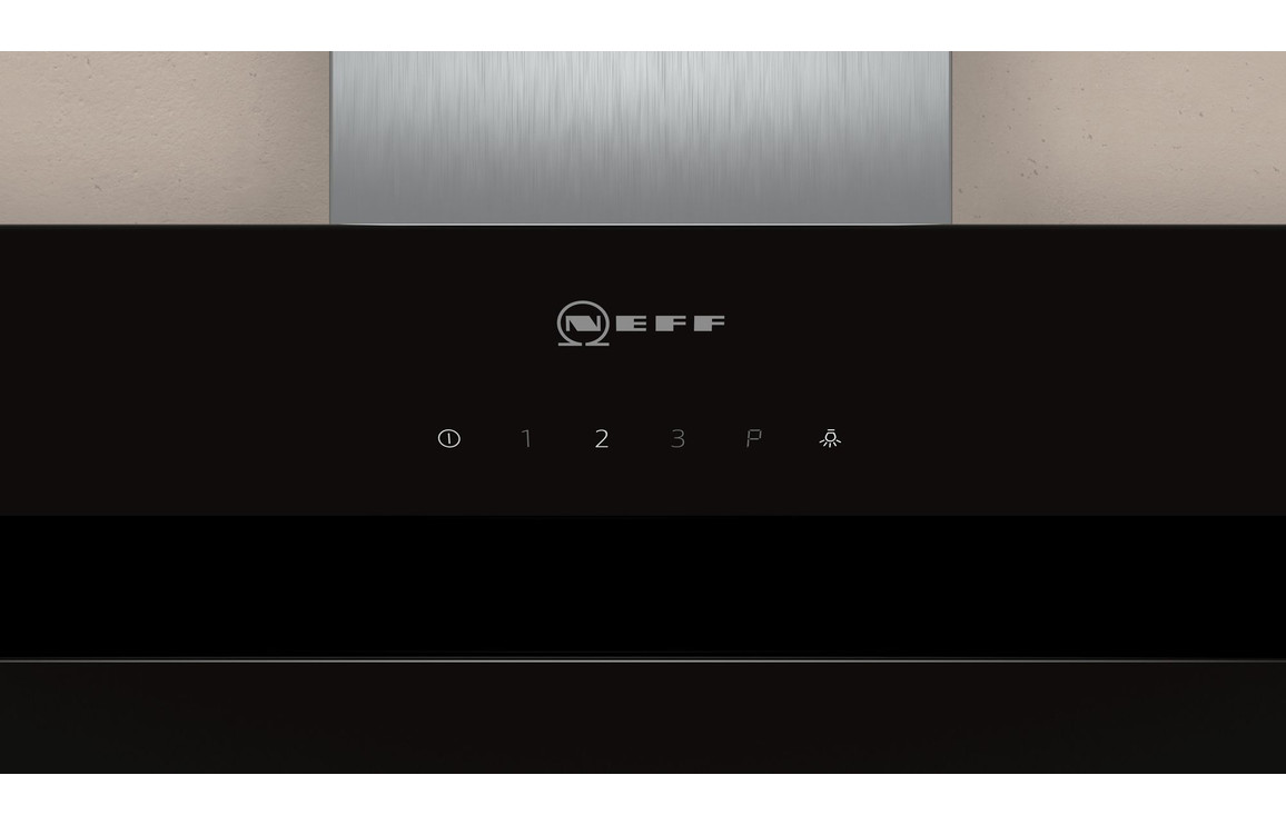 Neff N50 D65IHM1S0B 60cm Angled Glass Chimney Hood Black Empire Electro