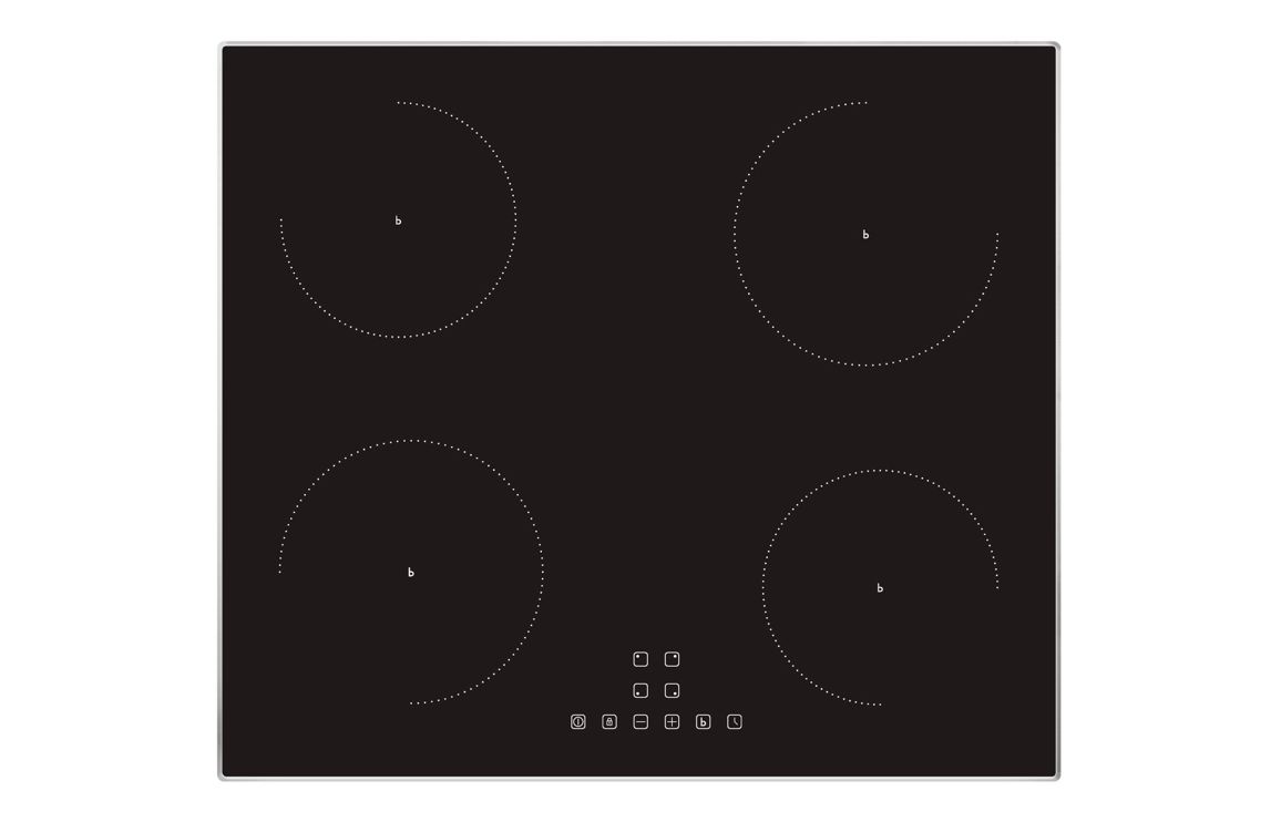 Prima PRIH024 60cm Framed Induction Hob - Black & St/Steel