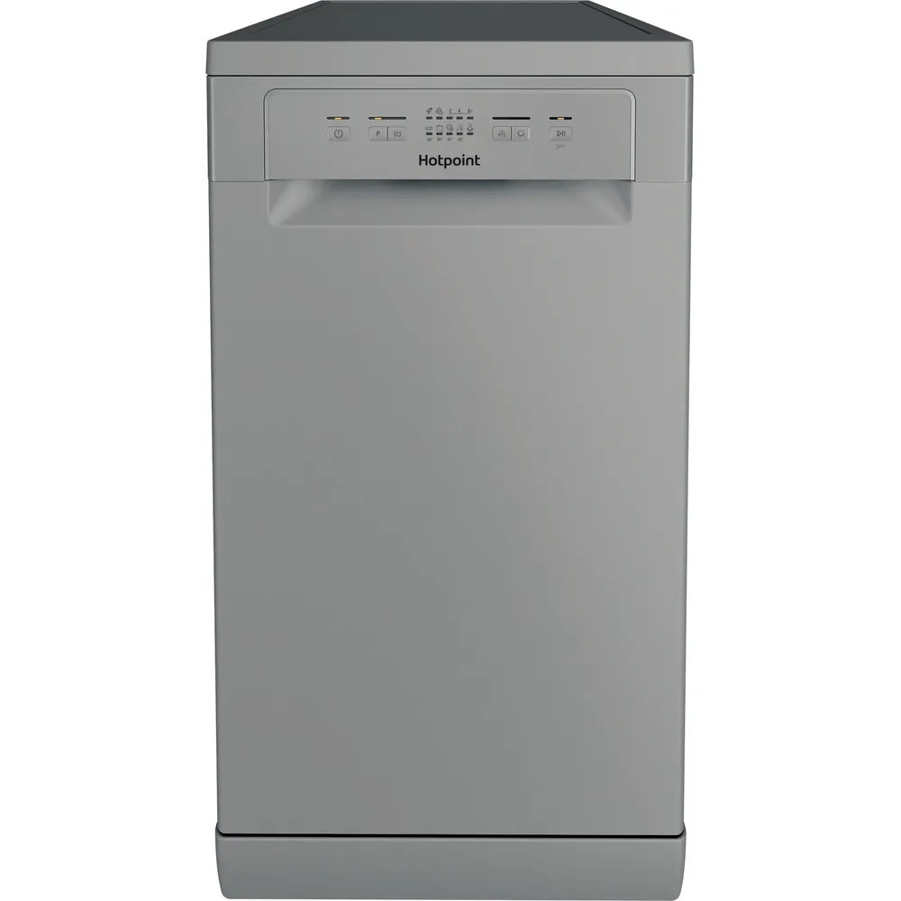 Hotpoint HP2FE10CS90SUK Slimline Freestanding Dishwasher – Silver Hotpoint HP2FE10CS90SUK Slimline Freestanding Dishwasher – Silver