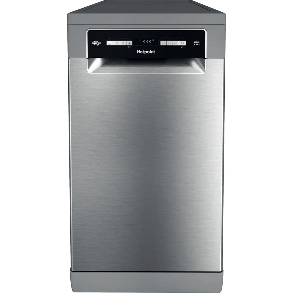 Hotpoint HSFO3T223WXUKN Slimline Freestanding Dishwasher – Stainless Steel Hotpoint HSFO3T223WXUKN Slimline Freestanding Dishwasher – Stainless Steel