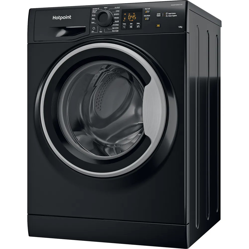 Hotpoint NSWM1046BSUK 10kg 1400rpm Freestanding Washing Machine – Black image 2