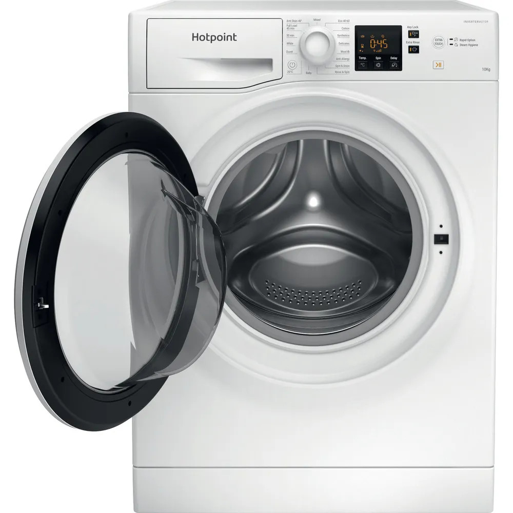 Hotpoint NSWM1046WUK 10kg 1400rpm Freestanding Anti-Stain Washing Machine – White image 3