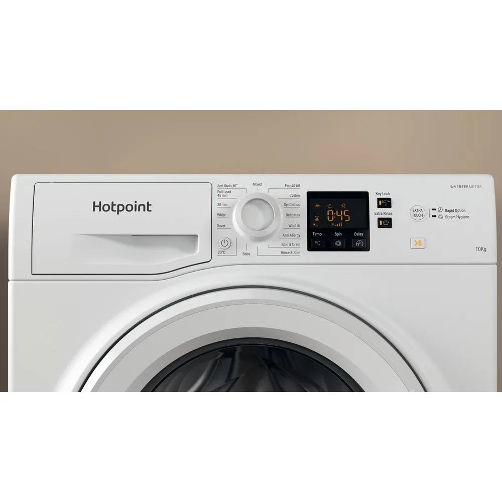 Hotpoint NSWM1046WUK 10kg 1400rpm Freestanding Anti-Stain Washing Machine – White image 5