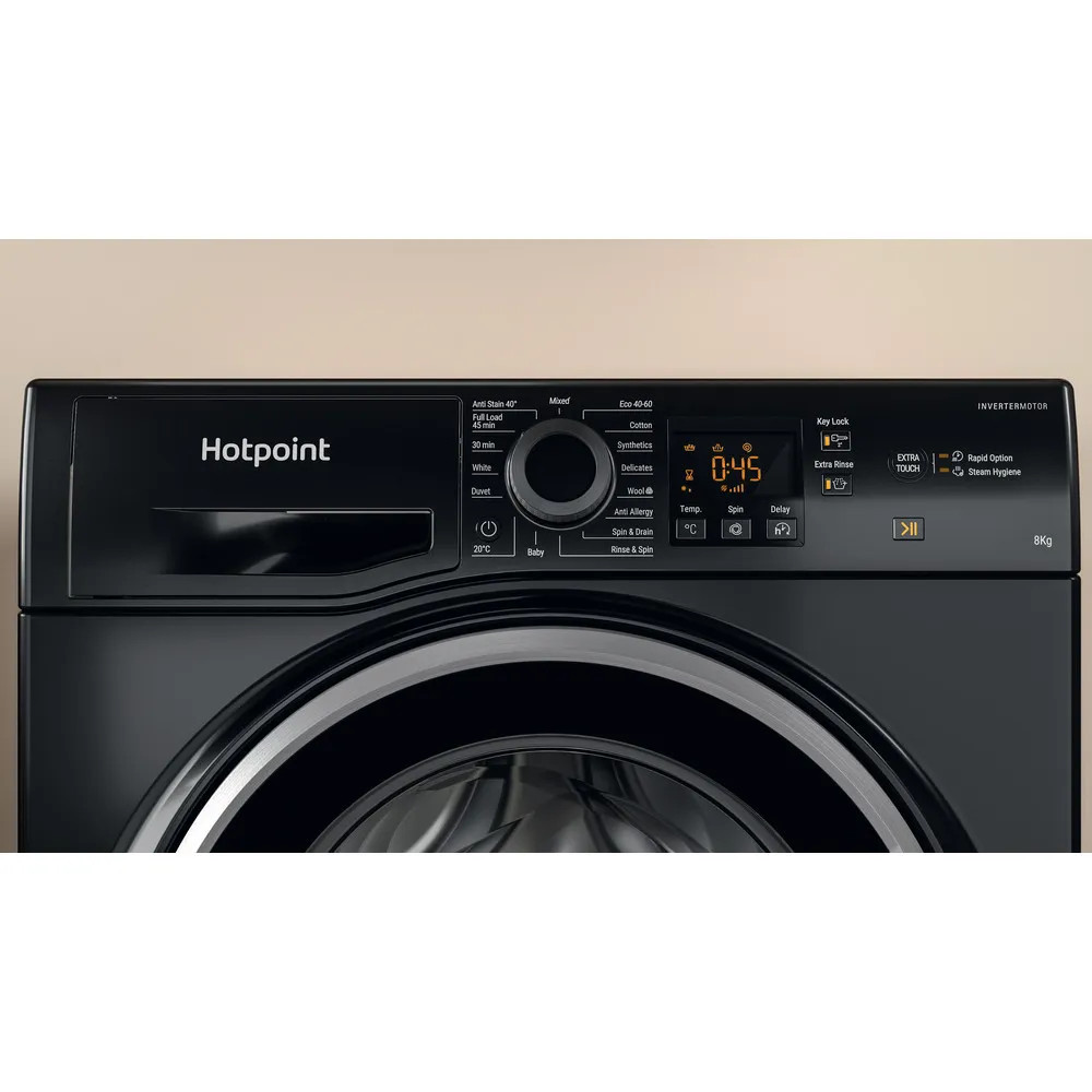 Hotpoint NSWM864CBSUKN 8kg 1600rpm Freestanding Washing Machine – Black image 7