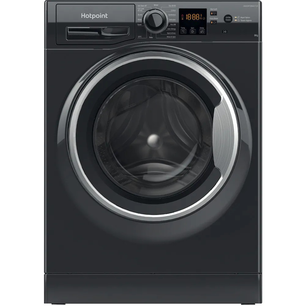 Hotpoint NSWM864CBSUKN 8kg 1600rpm Freestanding Washing Machine – Black Hotpoint NSWM864CBSUKN 8kg 1600rpm Freestanding Washing Machine – Black