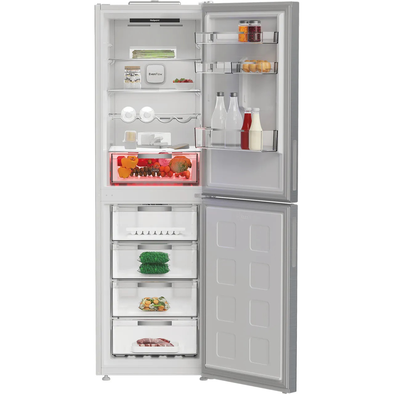 Hotpoint HPKF6353XP4UK 50 50 Dual No-Frost Fridge Freezer – Brushed Steel image 3