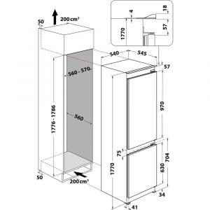 Hotpoint HTC18T112 Built-In No-Frost 70 30 Fridge Freezer image 10