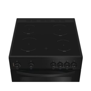 Indesit ITE6VMB 60 cm Electric Cooker with Ceramic Hob – Black 1