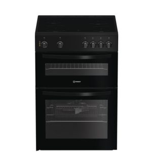 Indesit ITE6VMB 60 cm Electric Cooker with Ceramic Hob – Black