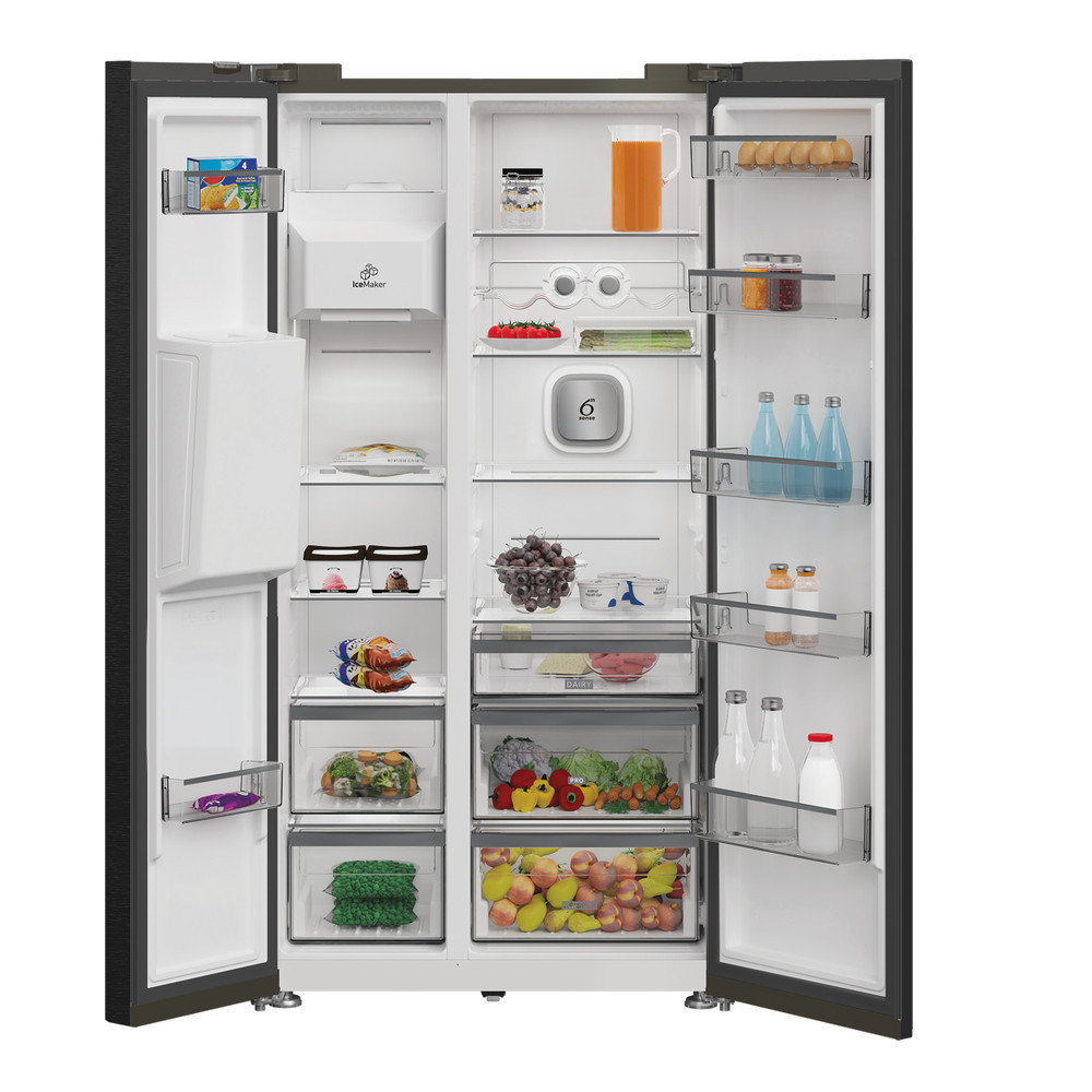 Whirlpool WHG26574WXK5UK 580L Dual No Frost American Fridge Freezer – Black Inox 3