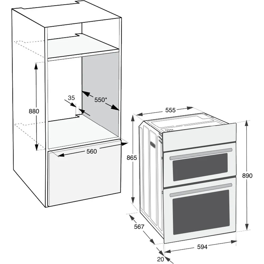 Hotpoint DIH82G1AB Built-In Electric Double Oven – Black image 7