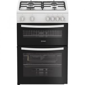 Indesit IDG6GW 60cm Gas Double Cooker - White