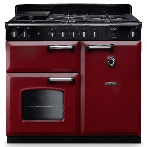 Rangemaster CL100DFPBOR/CM1 Classic 100cm Dual Fuel Range Cooker – Bordeaux with Chrome Trim