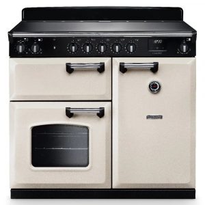 Rangemaster CL100EIPPCR/CM1 Classic 100cm Induction Range Cooker – Pale Cream with Chrome Trim