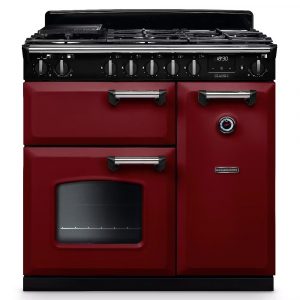 Rangemaster CL90DFPBORCM1 Classic 90cm Dual Fuel Range Cooker – Bordeaux with Chrome Trim
