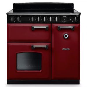 Rangemaster CL90EIPBORCM1 Classic 90cm Induction Range Cooker – Bordeaux with Chrome Trim