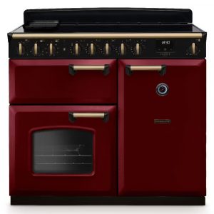 Rangemaster CLDL100EIPBOR/AB1 Classic Deluxe 100cm Induction Range Cooker – Bordeaux with Antique Brass Trim