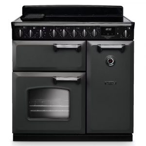 Rangemaster CLDL90EIPSLT/CM1 Classic Deluxe 90cm Induction Range Cooker – Slate with Chrome Trim