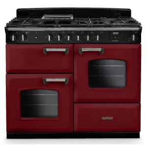 Rangemaster CLO110DFPBOR/CM1 Classic 110cm OC Duel Fuel Range Cooker – Bordeaux with Chrome Trim