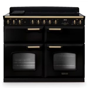 Rangemaster-Classic-Deluxe-CLDLB110EIPGBL-AB1-110cm-Induction-Range-Cooker-–-Gloss-Black-with-Antique-Brass-Trim.