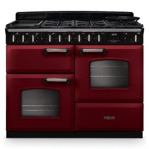 Rangemaster Classic Deluxe CLDLO110DFPBOR/CM1 110cm Dual Fuel Range Cooker – Bordeaux with Chrome Trim