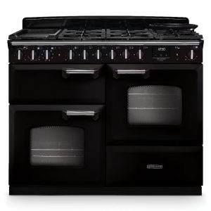 Rangemaster Classic Deluxe CLDLO110DFPGBL/CM1 110cm Dual Fuel Range Cooker – Gloss Black With Chrome Trim