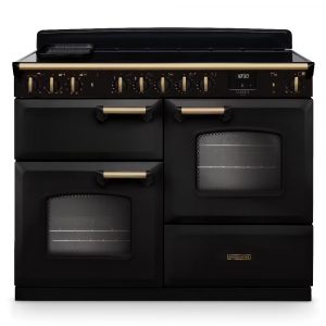 Rangemaster-Classic-Deluxe-CLDLO110EIPCBL-AB1-110cm-Induction-Range-Cooker-–-Charcoal-Black-with-Antique-Brass-Trim