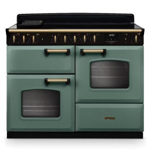 Rangemaster-Classic-Deluxe-CLDLO110EIPMGR-AB1-110cm-Induction-Range-Cooker-–-Mineral-Green-With-Antique-Brass-Trim