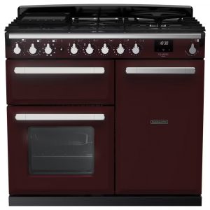 Rangemaster ESDL100DFPBORCM1 Estel Deluxe 100cm Dual Fuel Range Cooker – Bordeaux with Chrome Trim