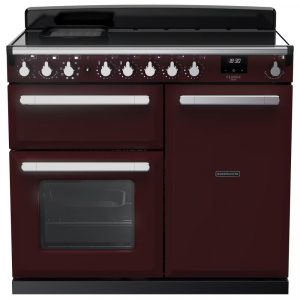 Rangemaster ESDL100EIBOR/CM1 Estel Deluxe 100cm Induction Range Cooker – Bordeaux with Chrome Trim