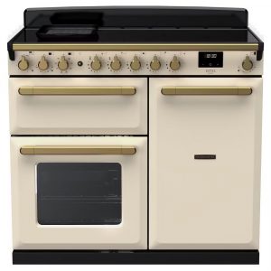 Rangemaster ESDL100EIPPCR/CM1 Estel Deluxe 100cm Induction Range Cooker – Pale Cream with Antique Brass Trim