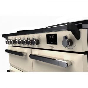 Rangemaster ESDL100EIPPCRCM1 Estel Deluxe 100cm Induction Range Cooker – Pale Cream with Chrome Trim 3
