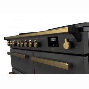 Rangemaster ESDL100EIPSLTAB1 Estel Deluxe 100cm Induction Range Cooker – Slate with Antique Brass Trim 3