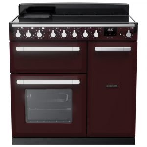 Rangemaster ESDL90EIPBOR/CM1 Estel Deluxe 90cm Induction Range Cooker – Bordeaux with Chrome Trim