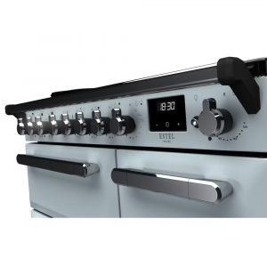 Rangemaster ESDL90EIPMSBCM1 Estel Deluxe 90cm Induction Range Cooker – Misty Blue with Chrome Trim 3