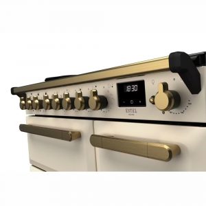 Rangemaster ESDL90EIPPCRAB1 Estel Deluxe 90cm Induction Range Cooker – Pale Cream with Antique Brass Trim3