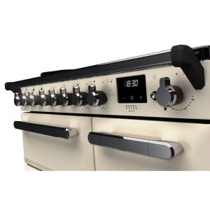 Rangemaster ESDL90EIPPCRCM1 Estel Deluxe 90cm Induction Range Cooker – Pale Cream with Chrome Trim 3