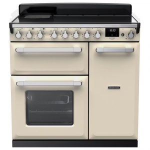 Rangemaster ESDL90EIPPCR/CM1 Estel Deluxe 90cm Induction Range Cooker – Pale Cream with Chrome Trim
