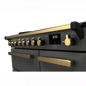 Rangemaster ESDL90EIPSLTAB1 Estel Deluxe 90cm Induction Range Cooker – Slate with Antique Brass Trim 3