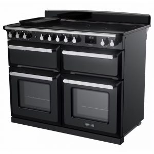 Rangemaster ESDLB110EIPGBL-CM1 Estel Deluxe BC 110cm Induction Range Cooker – Gloss Black with Chrome Trim 1