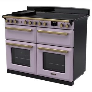 Rangemaster ESDLB110EIPHTH-AB1 Estel Deluxe BC 110cm Induction Range Cooker – Heather with Antique Brass Trim 1