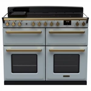 Rangemaster-ESDLB110EIPMSB-AB1-Estel-Deluxe-BC-110cm-Induction-Range-Cooker-–-Misty-Blue-with-Antique-Brass-Trim