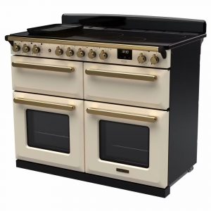 Rangemaster ESDLB110EIPPCR-AB1 Estel Deluxe BC 110cm Induction Range Cooker – Pale Cream with Antique Brass Trim 1