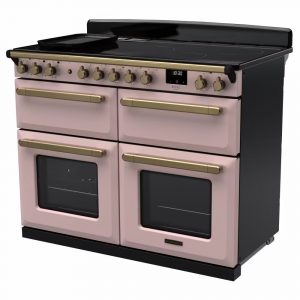 Rangemaster ESDLB110EIPPPK-AB1 Estel Deluxe BC 110cm Induction Range Cooker – Pale Pink with Antique Brass Trimn1