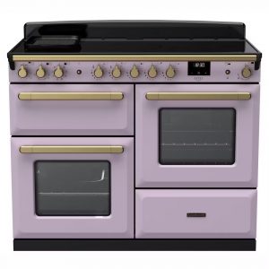 Rangemaster ESDLO110EIPHTH-AB1 Estel Deluxe OC 110cm Induction Range Cooker – Heather with Antique Brass Trim