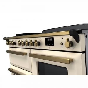 Rangemaster ESDLO110EIPPCR-AB1 Estel Deluxe OC 110cm Induction Range Cooker – Pale Cream with Antique Brass 2