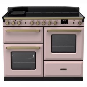 Rangemaster ESDLO110EIPPPK-AB1 Estel Deluxe OC 110cm Induction Range Cooker – Pale Pink with Antique Brass
